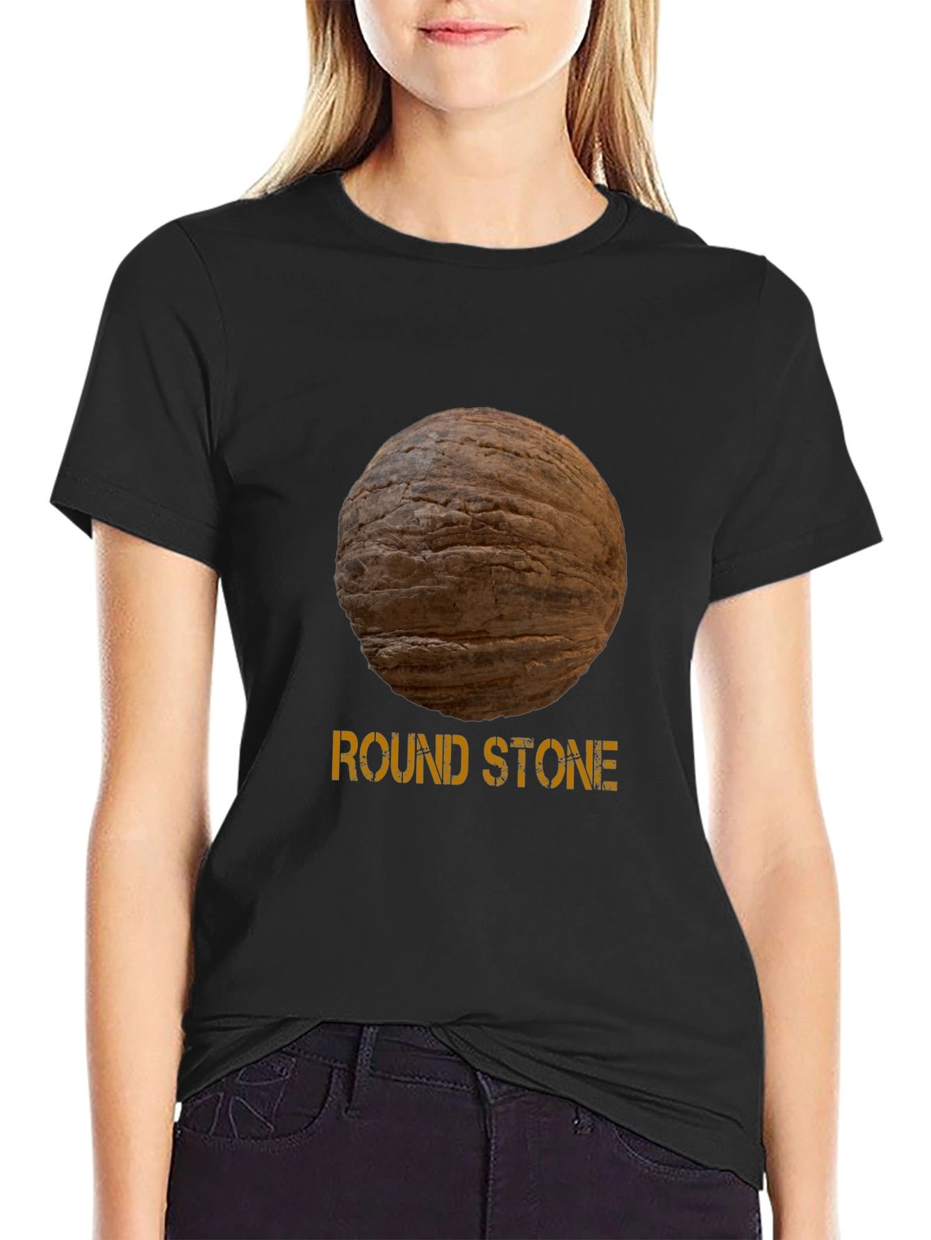 Round Stone Graphic Tee - Novelty Design