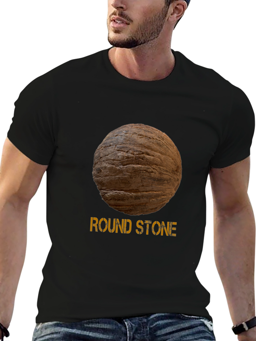 Round Stone Graphic Tee - Novelty Design