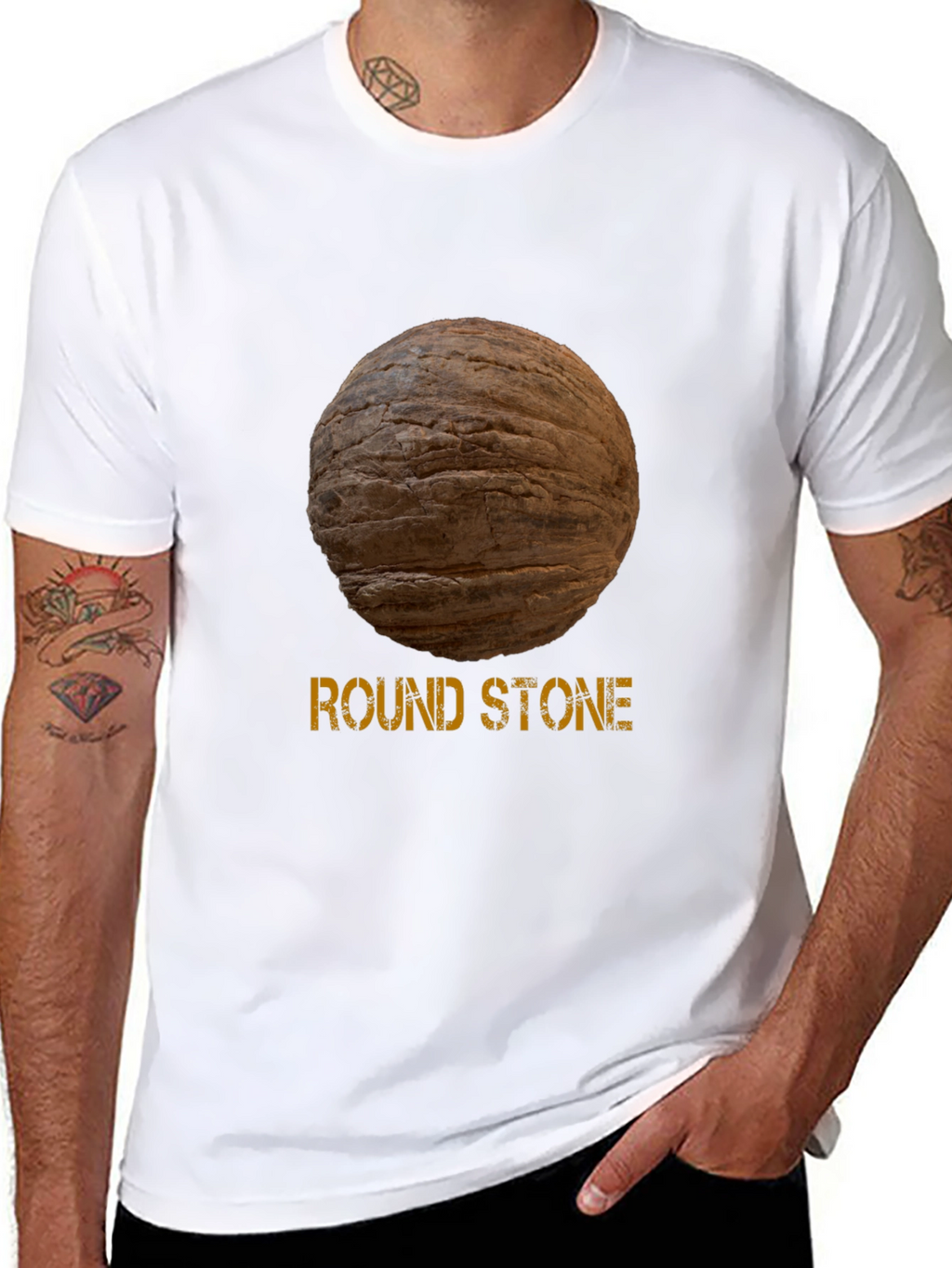 Round Stone Graphic Tee - Novelty Design
