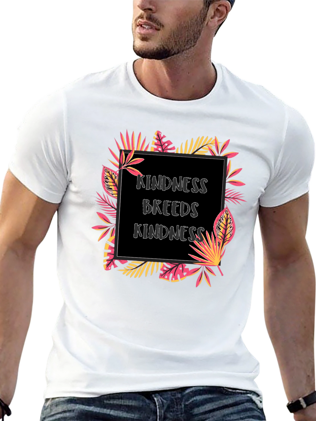 Kindness Breeds Kindness Graphic Tee - Tropical Design