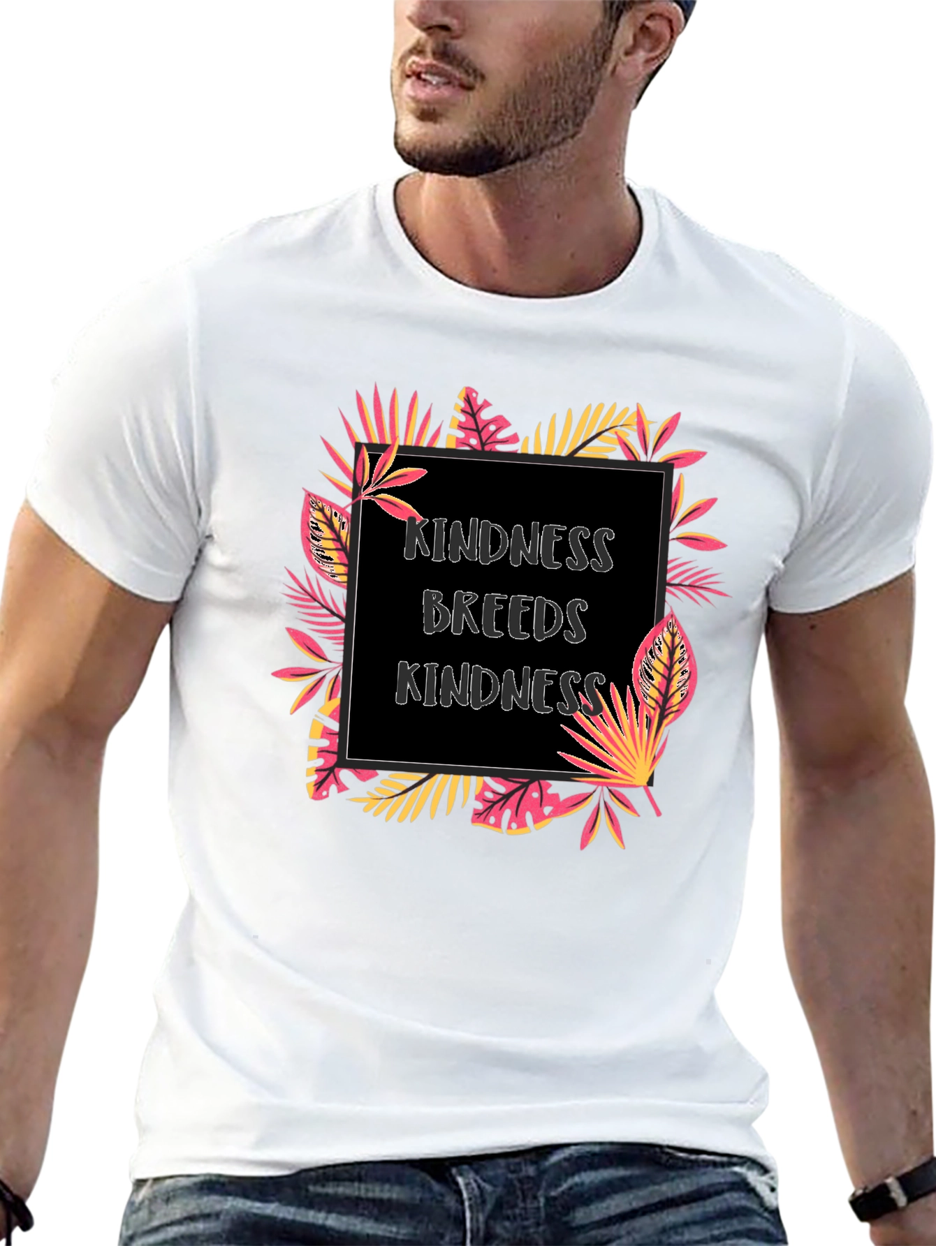 Kindness Breeds Kindness Graphic Tee - Tropical Design