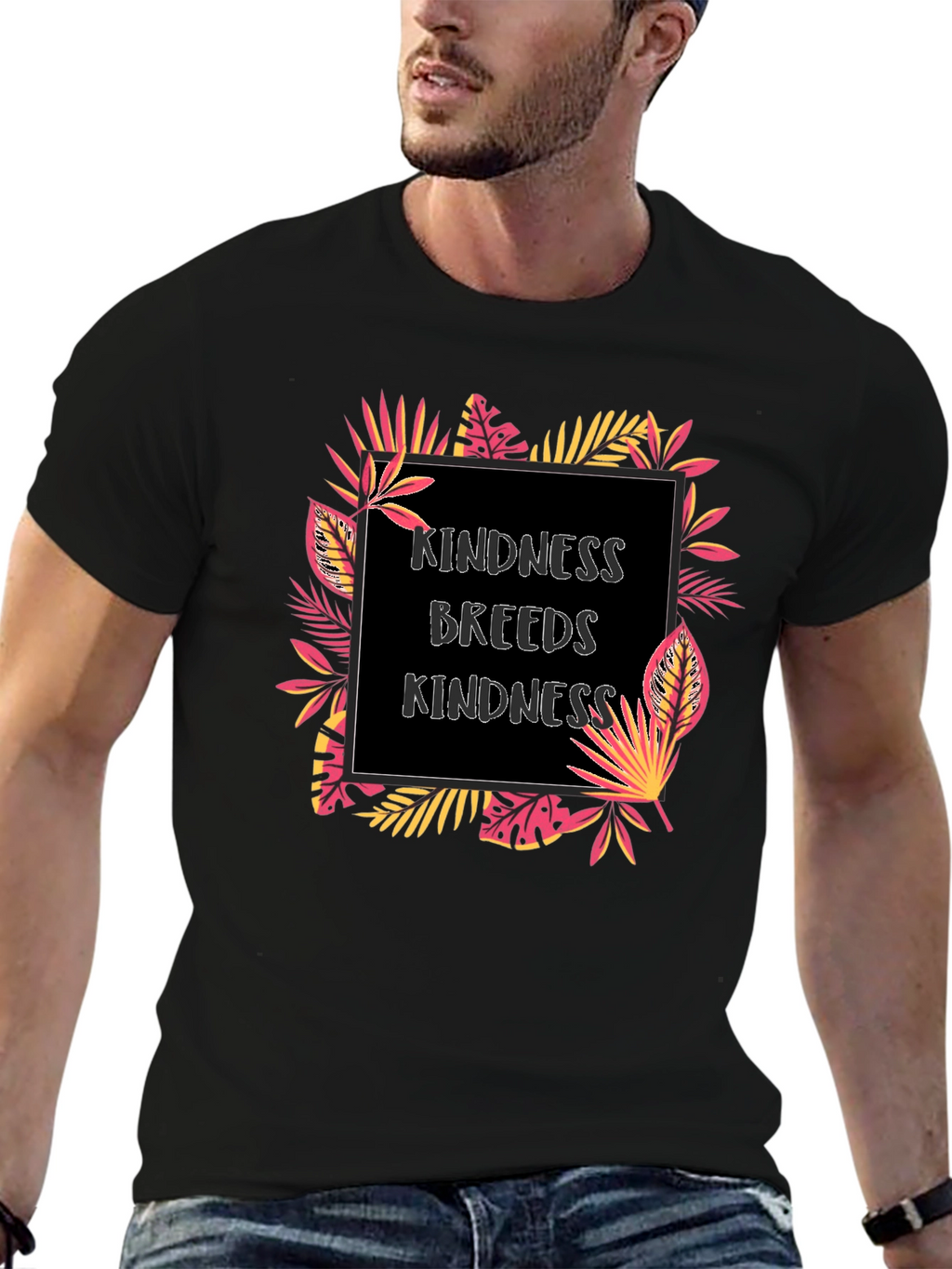 Kindness Breeds Kindness Graphic Tee - Tropical Design