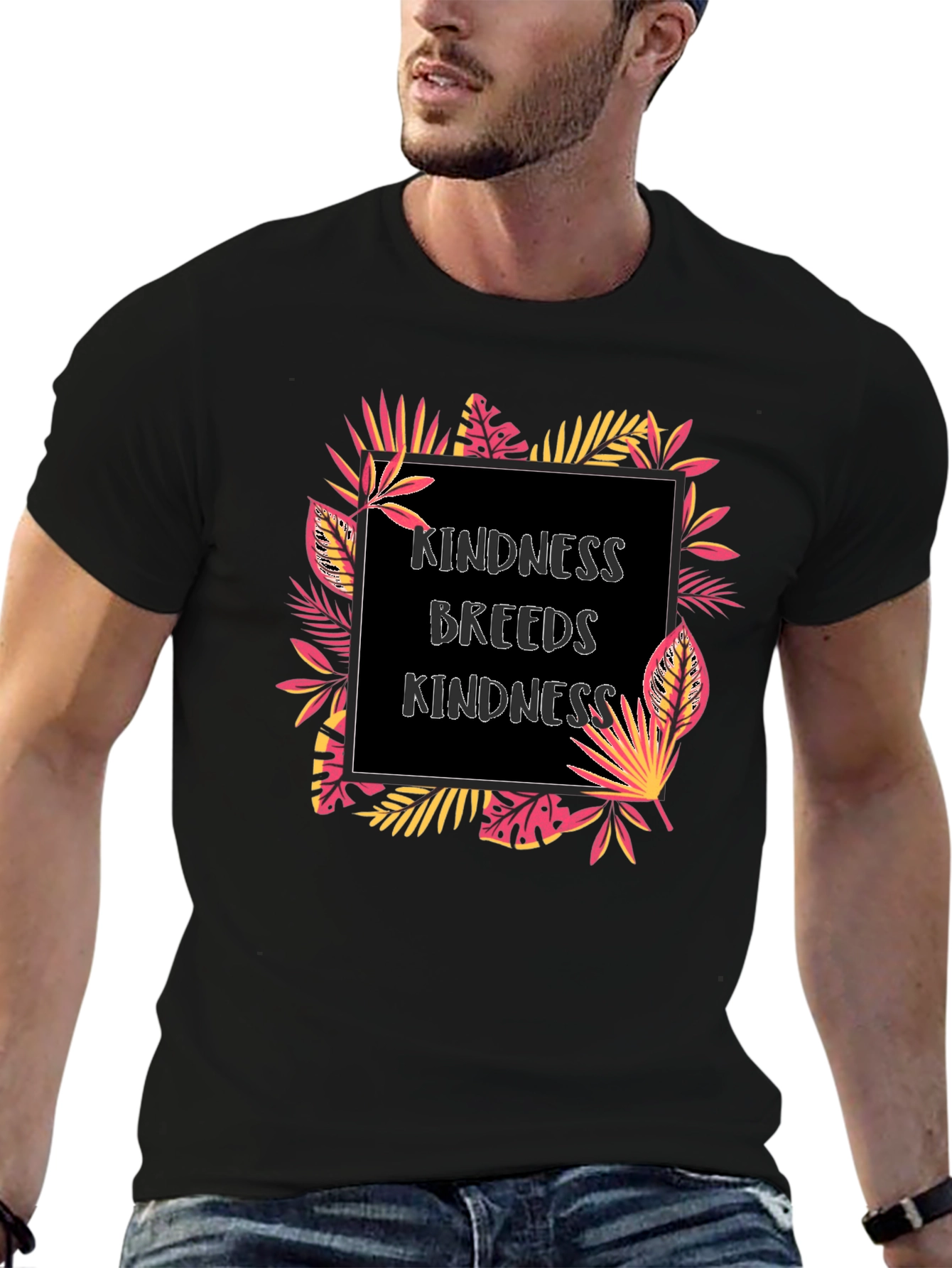 Kindness Breeds Kindness Graphic Tee - Tropical Design