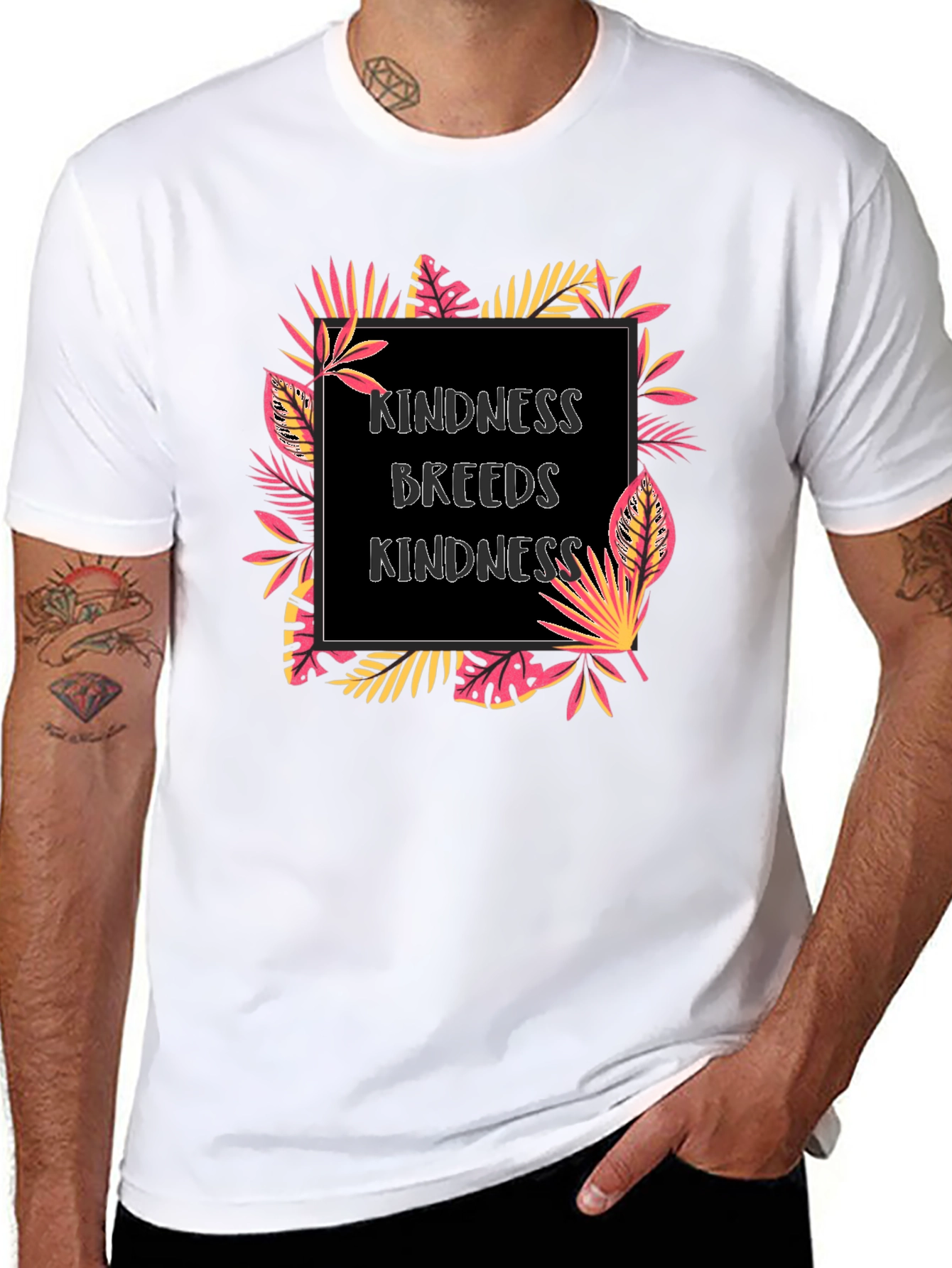 Kindness Breeds Kindness Graphic Tee - Tropical Design