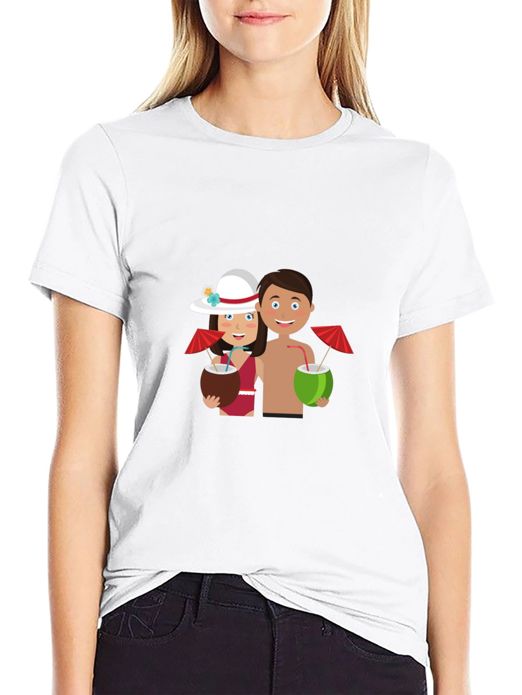 Tropical Getaway Graphic Tee - Black Casual Shirt