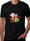 Tropical Getaway Graphic Tee - Black Casual Shirt