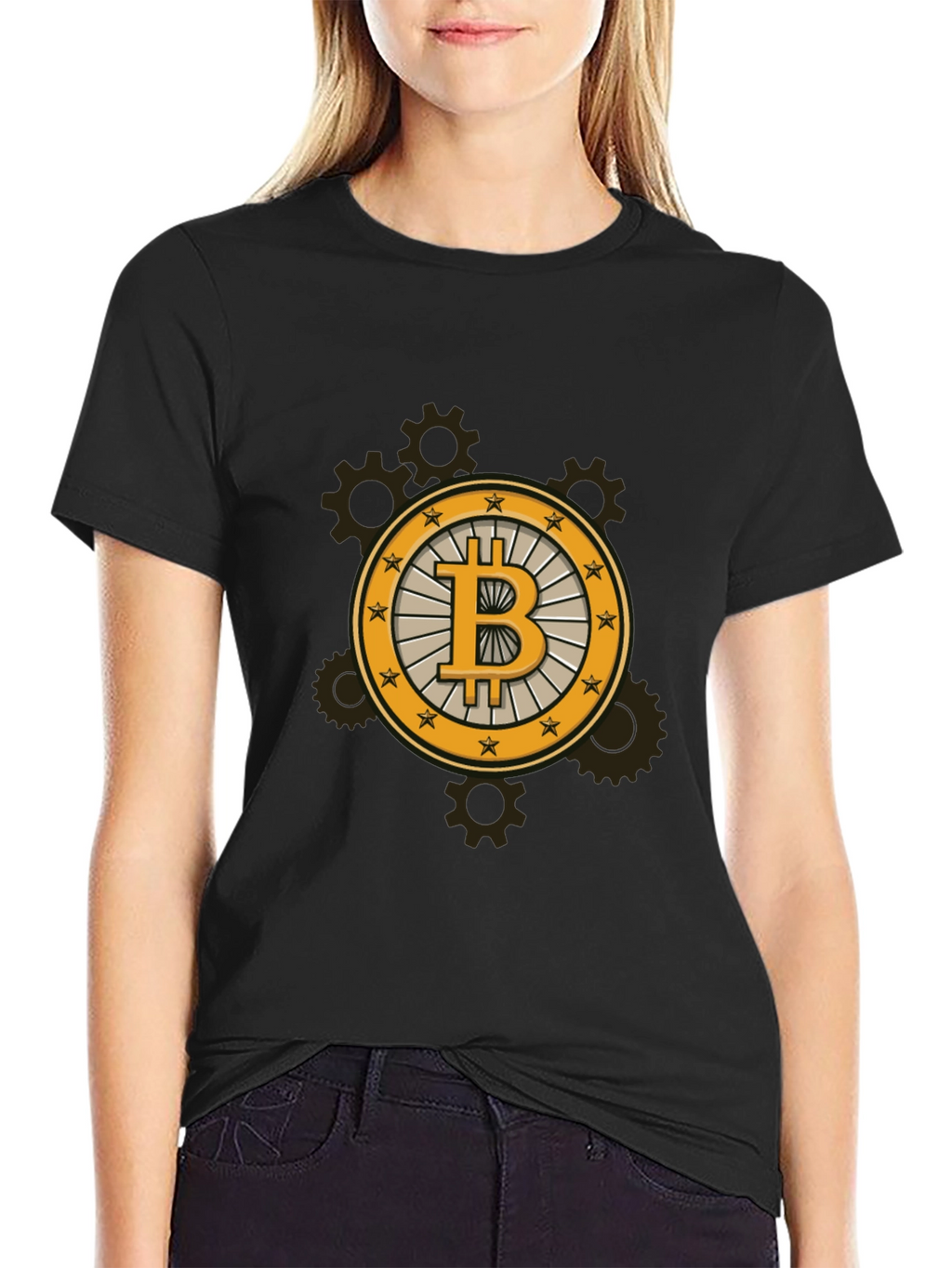 Bitcoin Steampunk Black Tee
