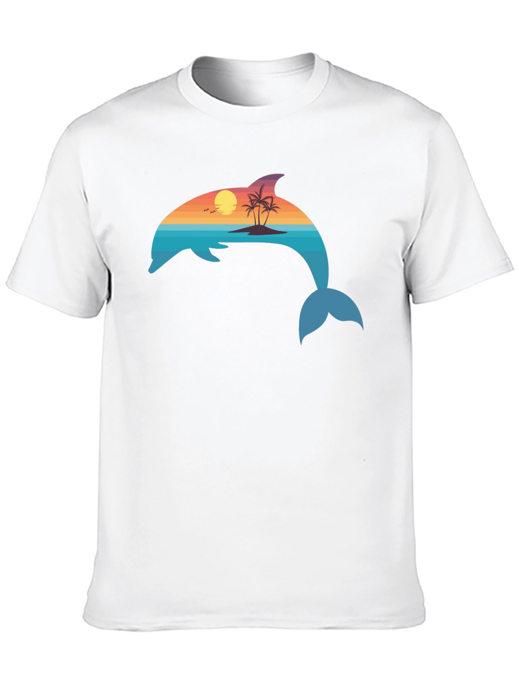 Dolphin Sunset Graphic T-Shirt - Coastal Vibes