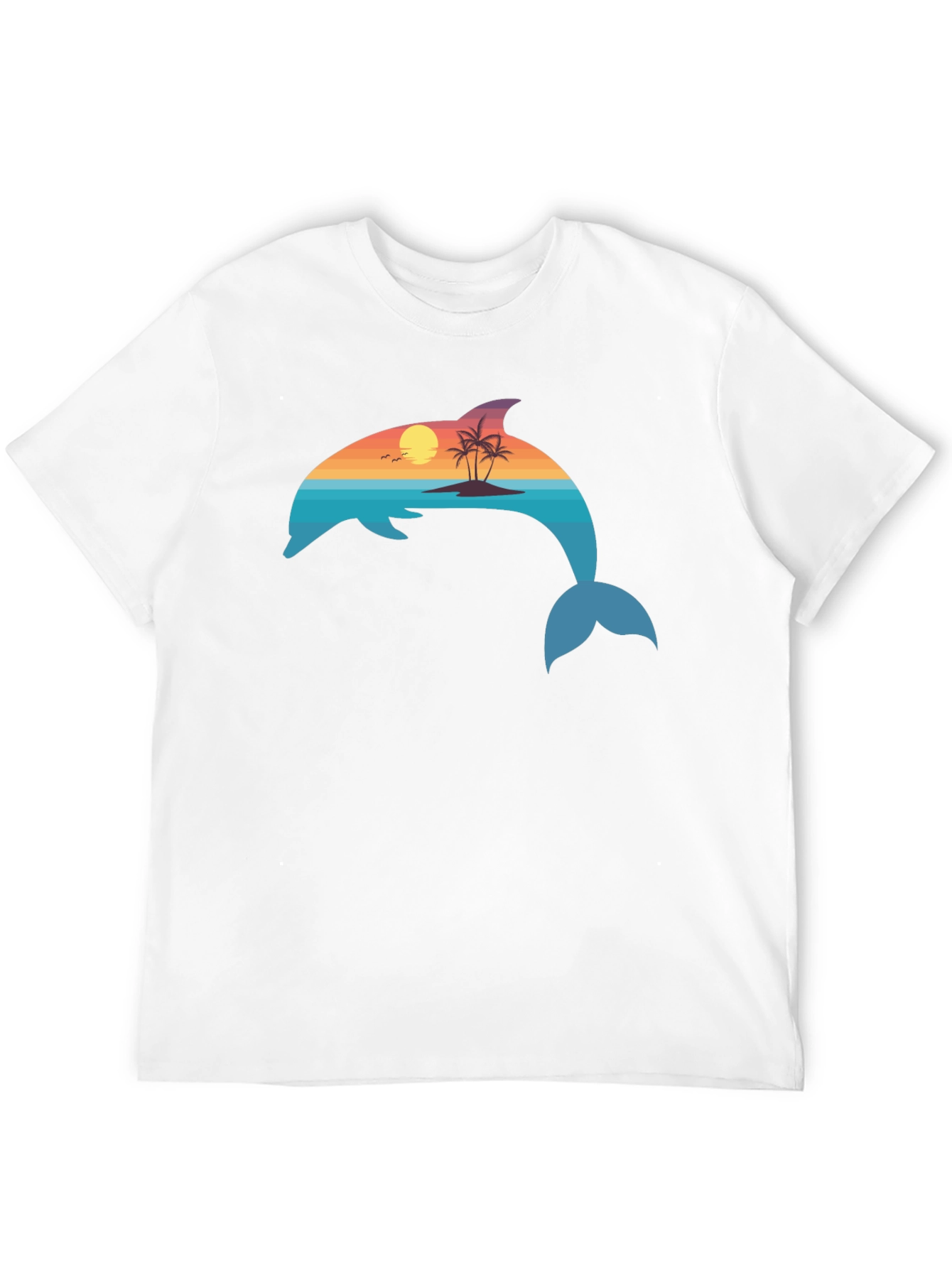 Dolphin Sunset Graphic T-Shirt - Coastal Vibes