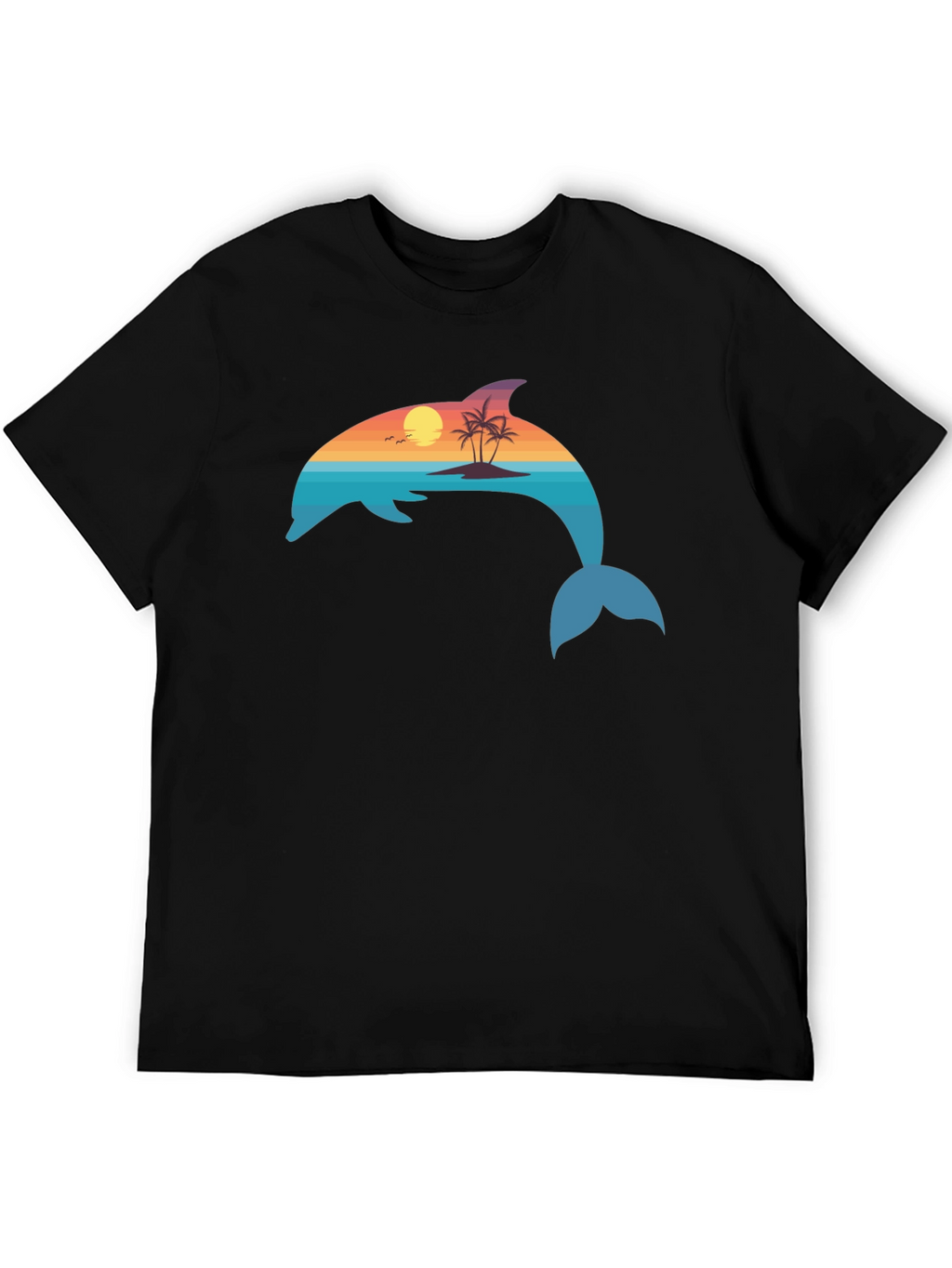 Dolphin Sunset Graphic T-Shirt - Coastal Vibes