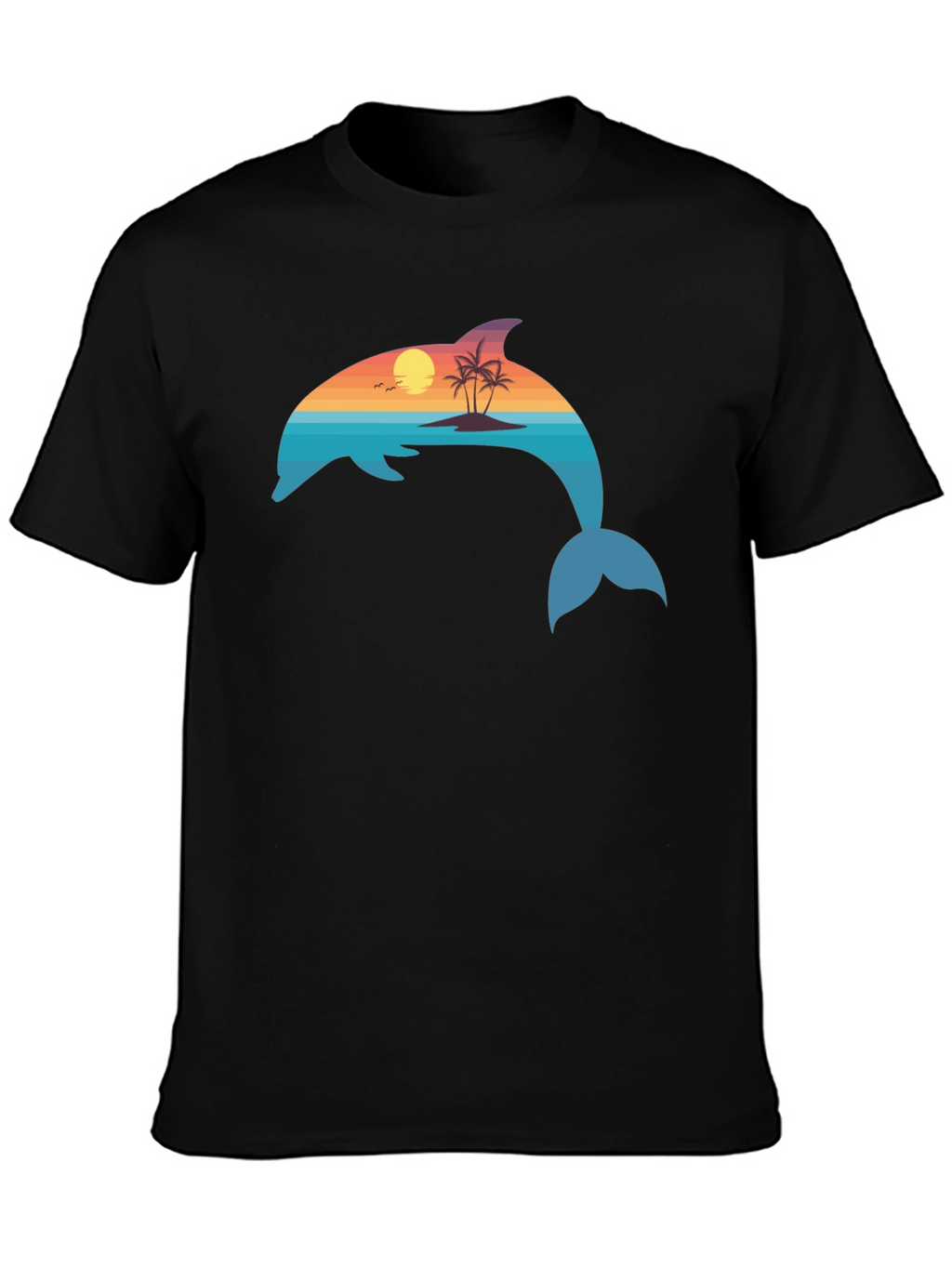 Dolphin Sunset Graphic T-Shirt - Coastal Vibes