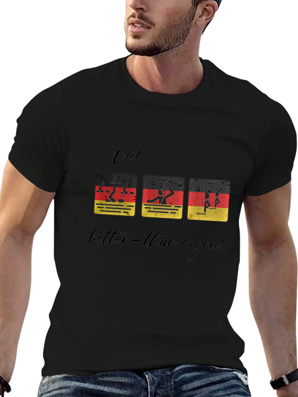 Funny German Flag Swimmer T-Shirt