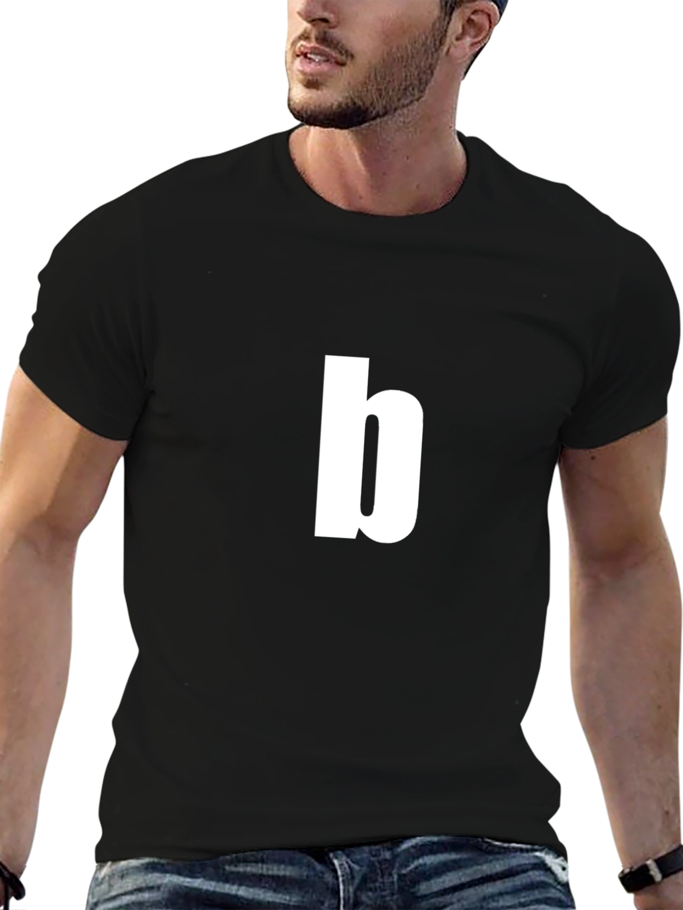 Lowercase b Graphic Tee - Black Cotton T-Shirt