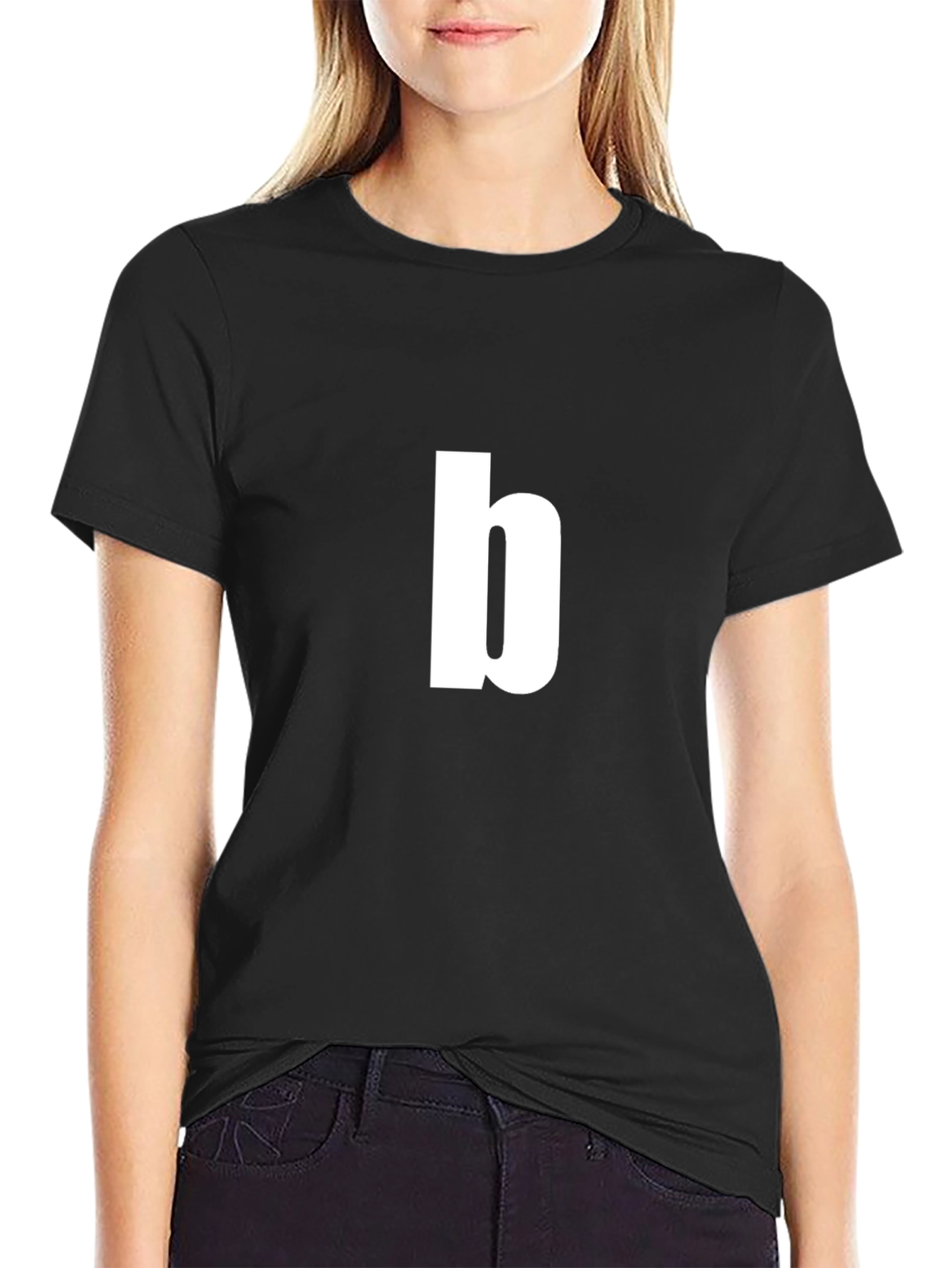 Lowercase b Graphic Tee - Black Cotton T-Shirt