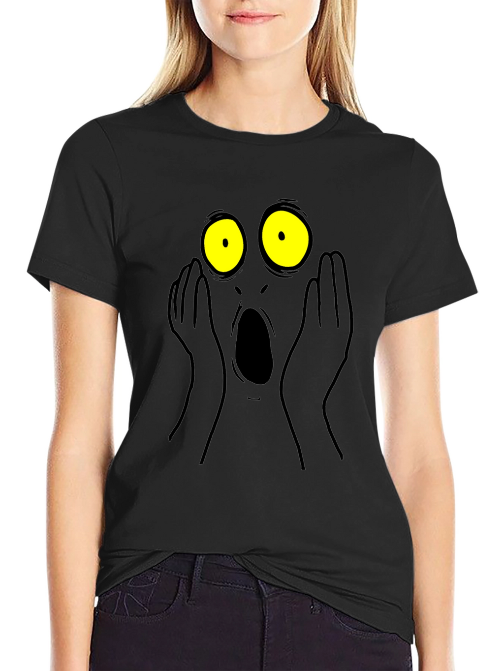 Shocked Face Graphic Tee - Unisex Black T-Shirt
