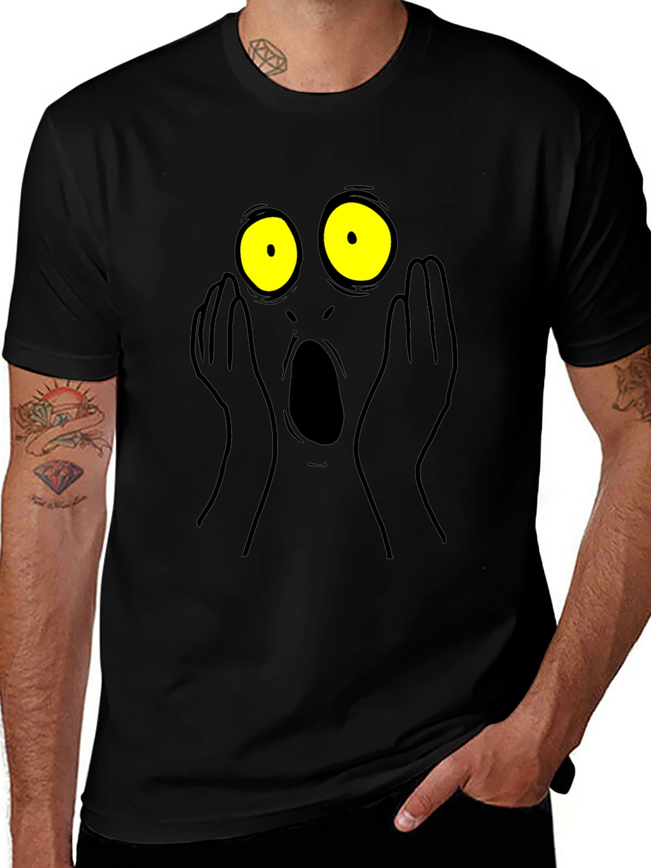 Shocked Face Graphic Tee - Unisex Black T-Shirt