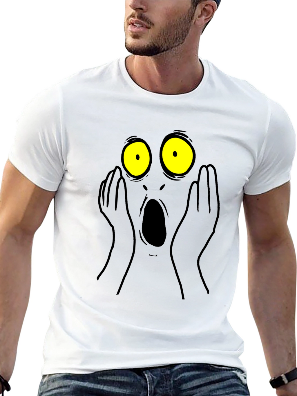 Shocked Face Graphic Tee - Unisex Black T-Shirt