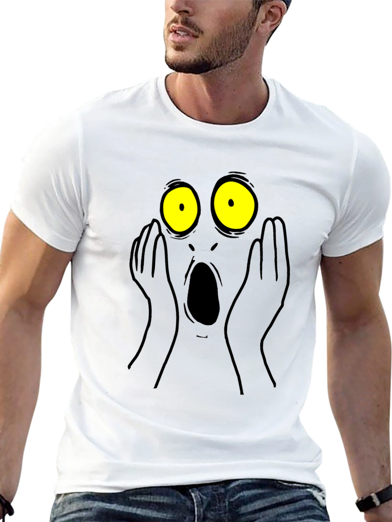 Shocked Face Graphic Tee - Unisex Black T-Shirt