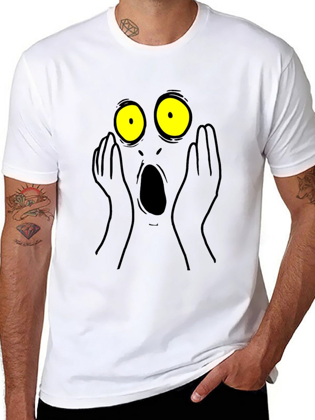 Shocked Face Graphic Tee - Unisex Black T-Shirt