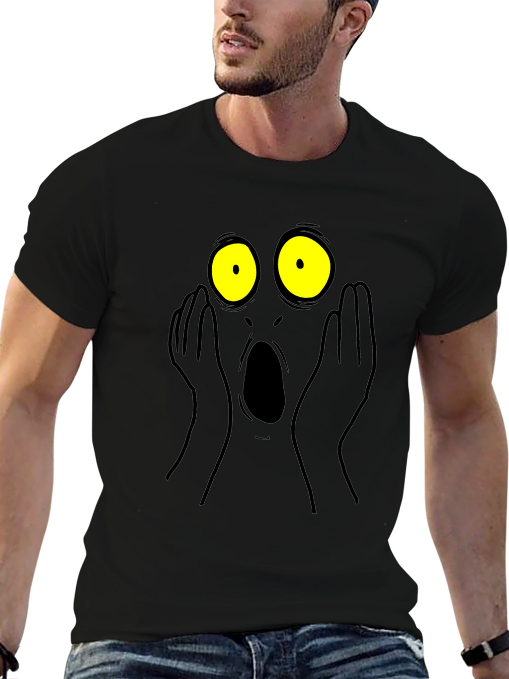 Shocked Face Graphic Tee - Unisex Black T-Shirt