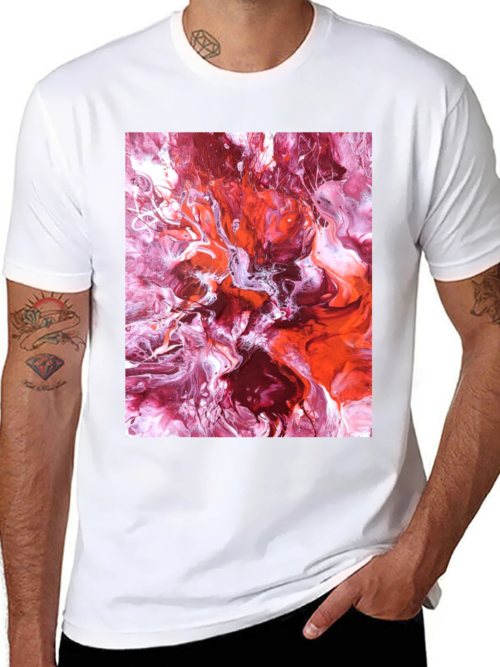 Abstract Fluid Art Black T-Shirt