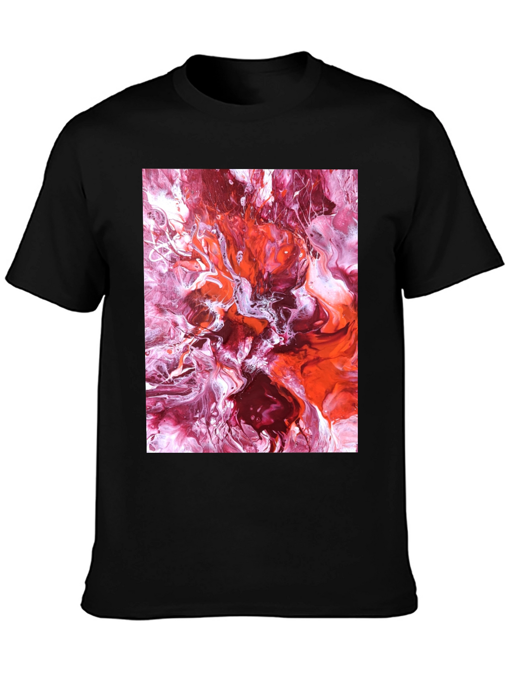 Abstract Fluid Art Black T-Shirt