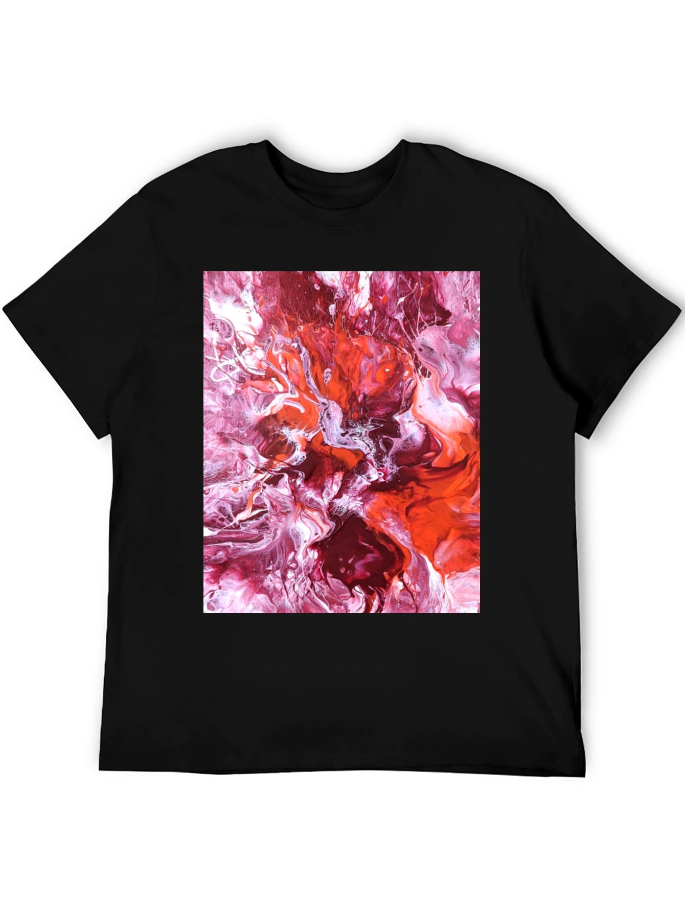 Abstract Fluid Art Black T-Shirt