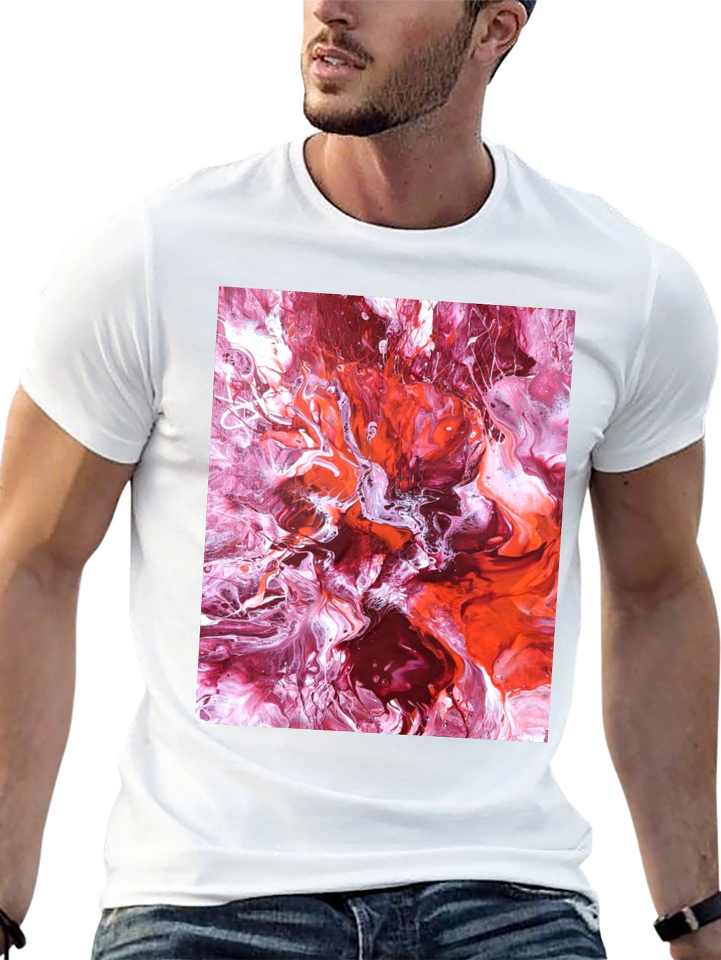 Abstract Fluid Art Black T-Shirt