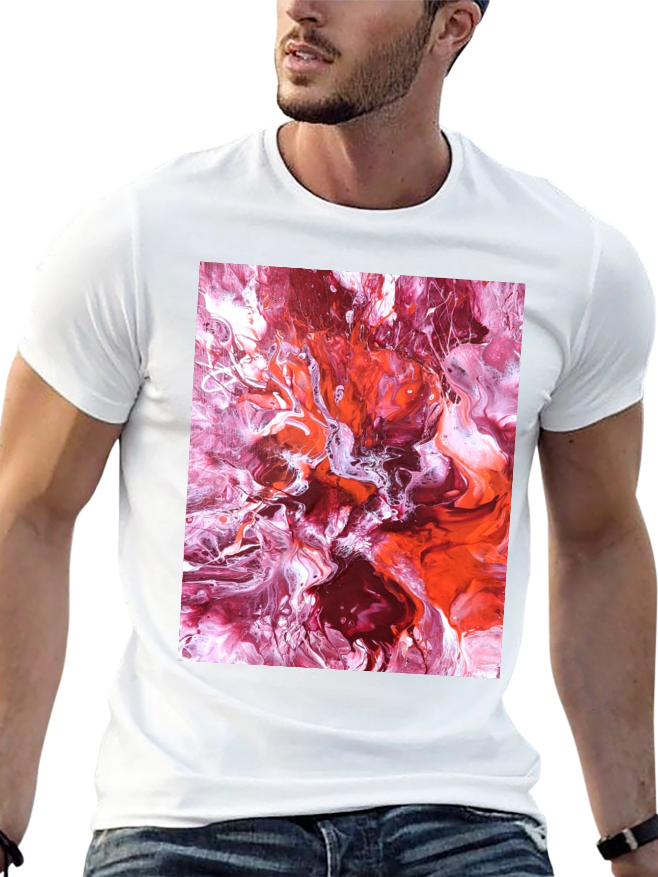 Abstract Fluid Art Black T-Shirt