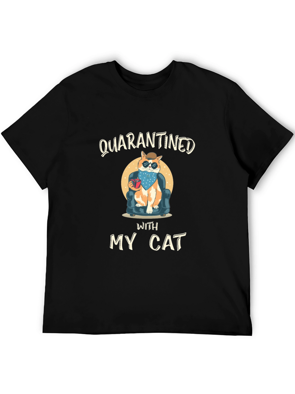 Quarantined With My Cat Black T-Shirt