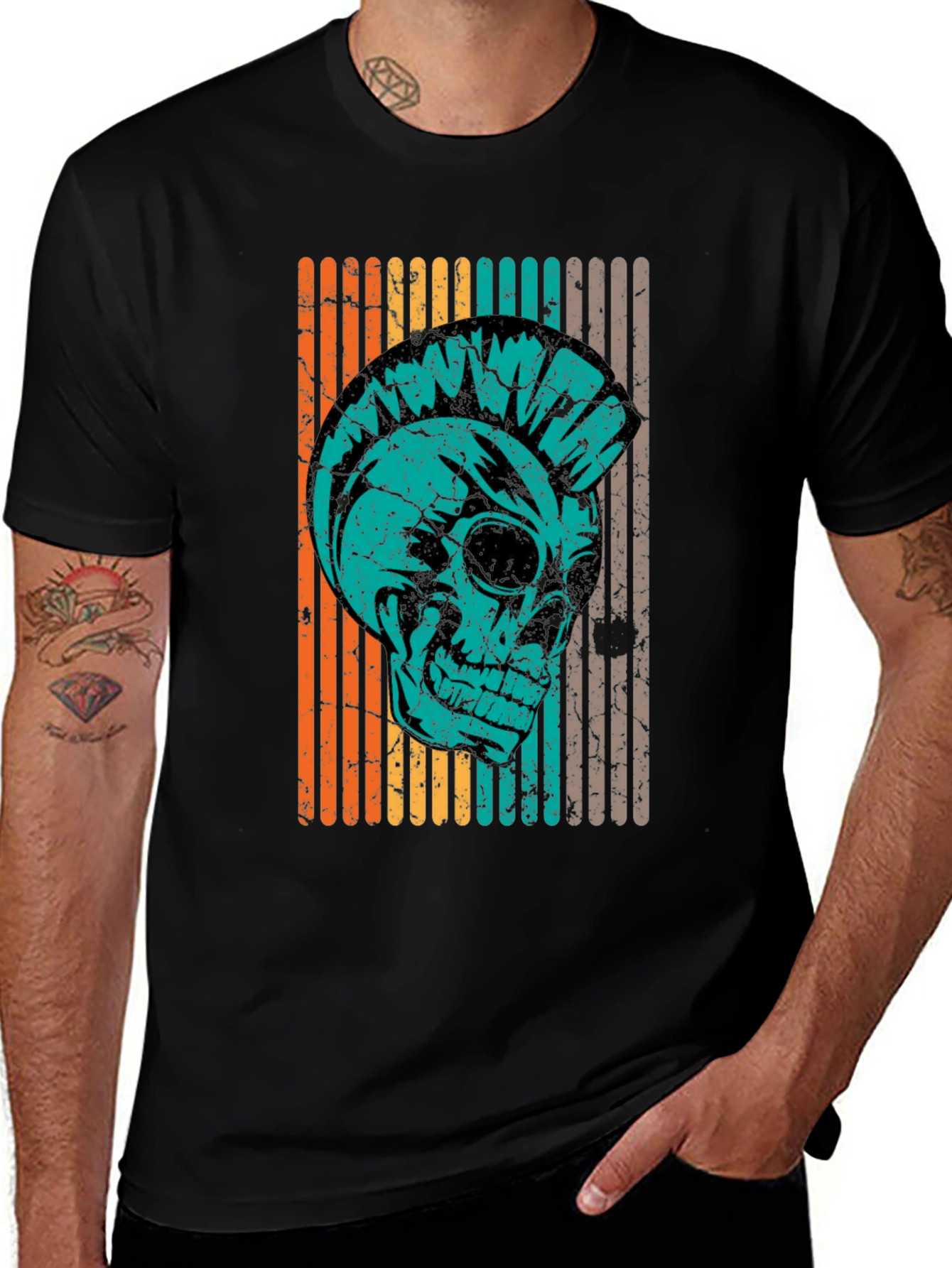 Retro Punk Skull T-Shirt - Vintage Style