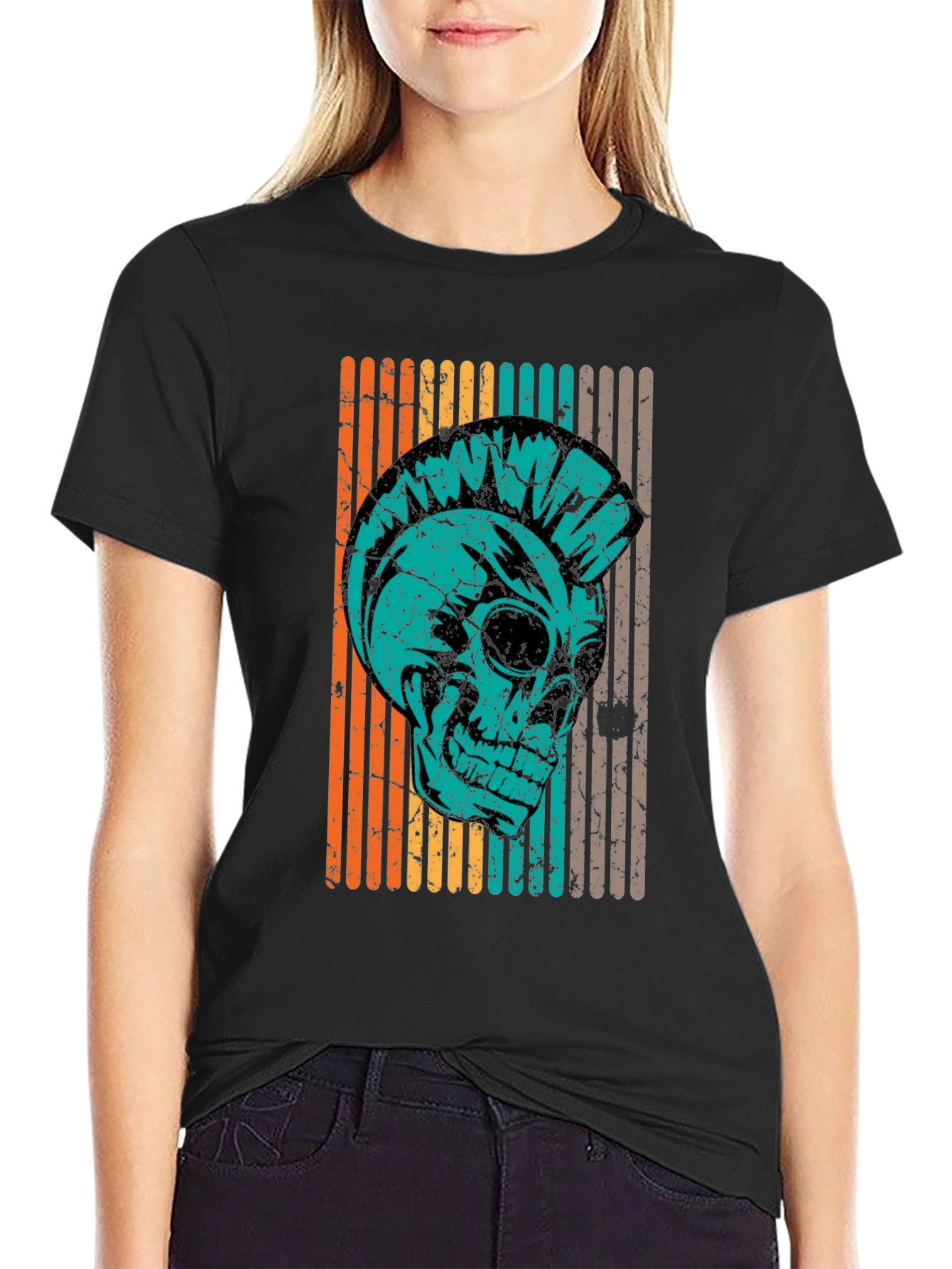 Retro Punk Skull T-Shirt - Vintage Style