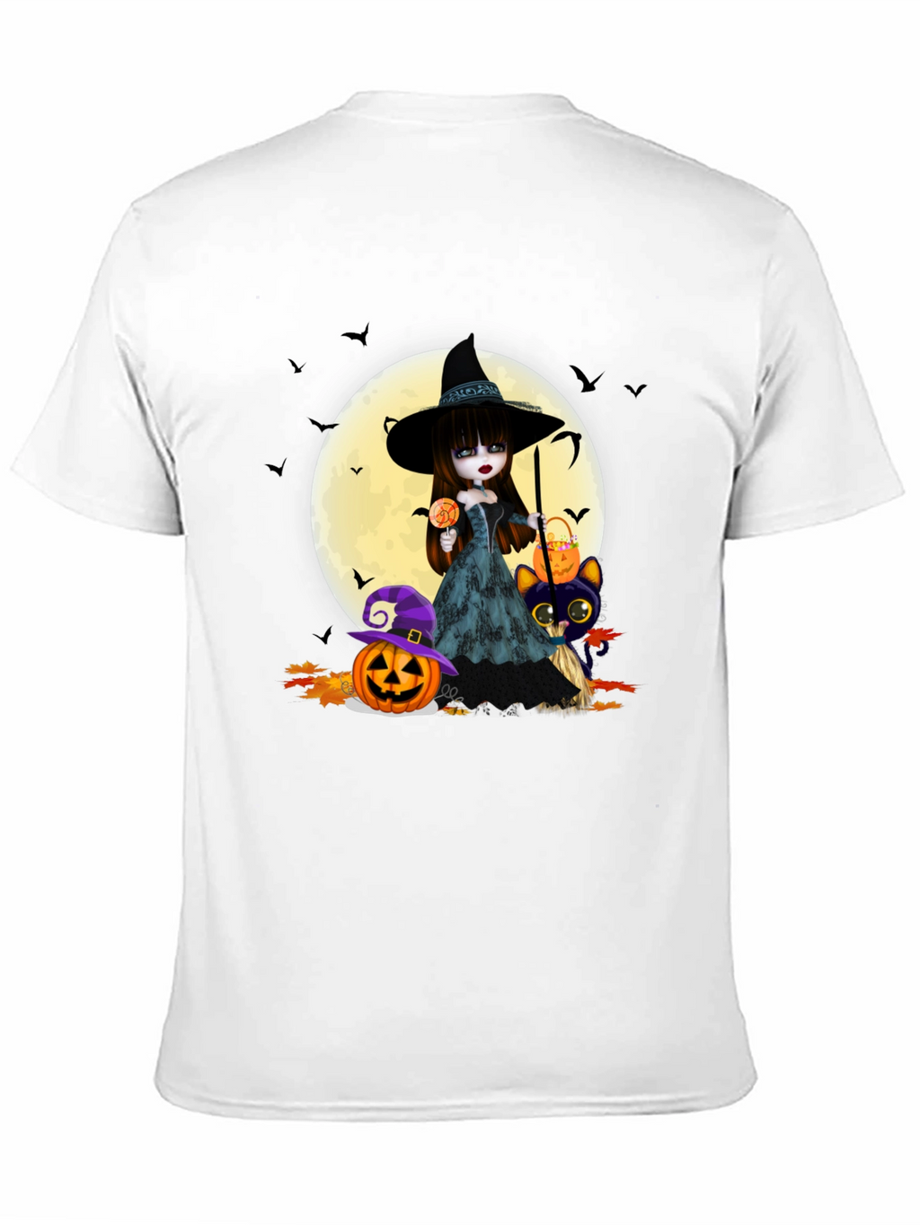 Halloween Witch & Cat T-Shirt