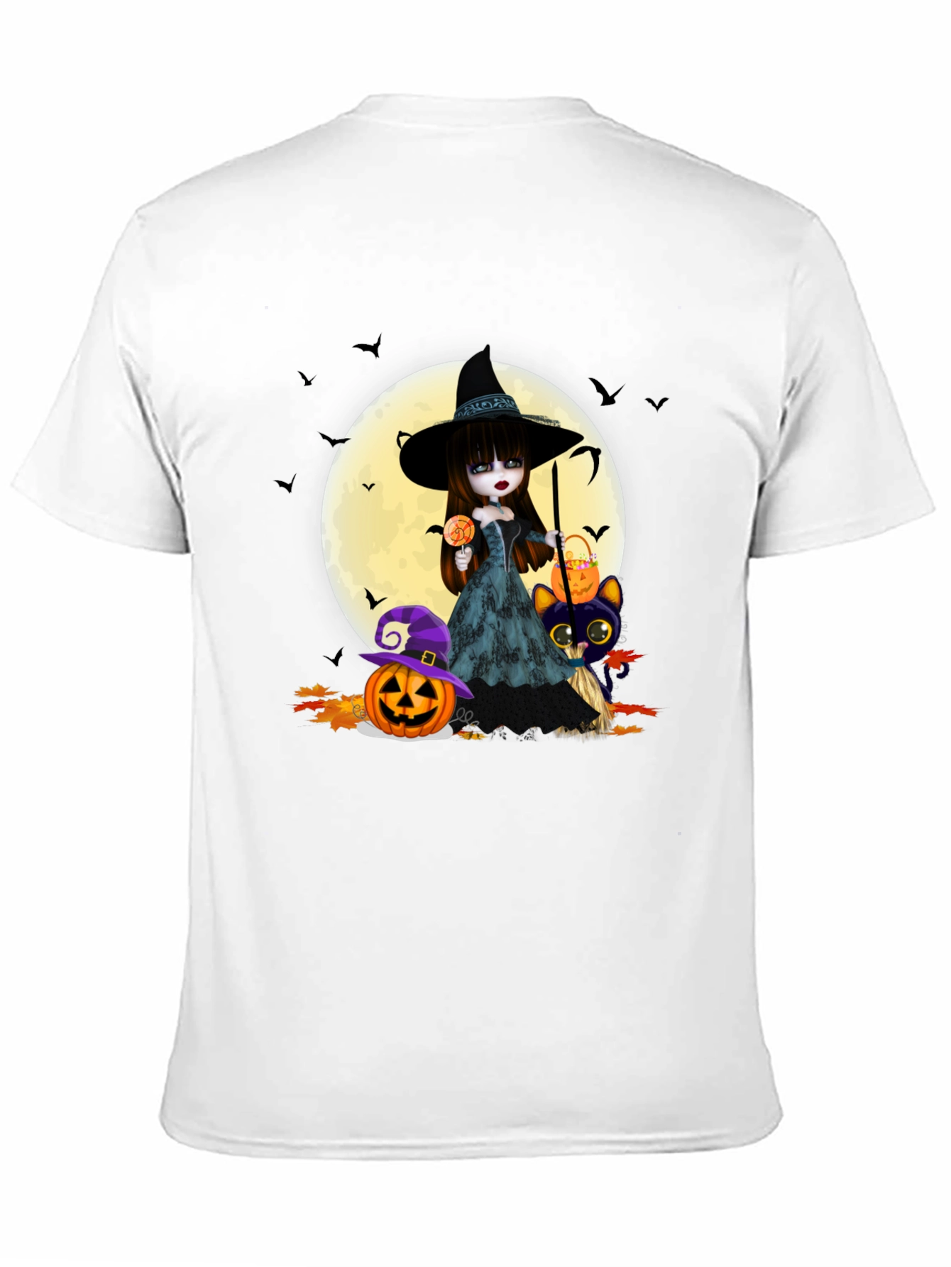 Halloween Witch & Cat T-Shirt