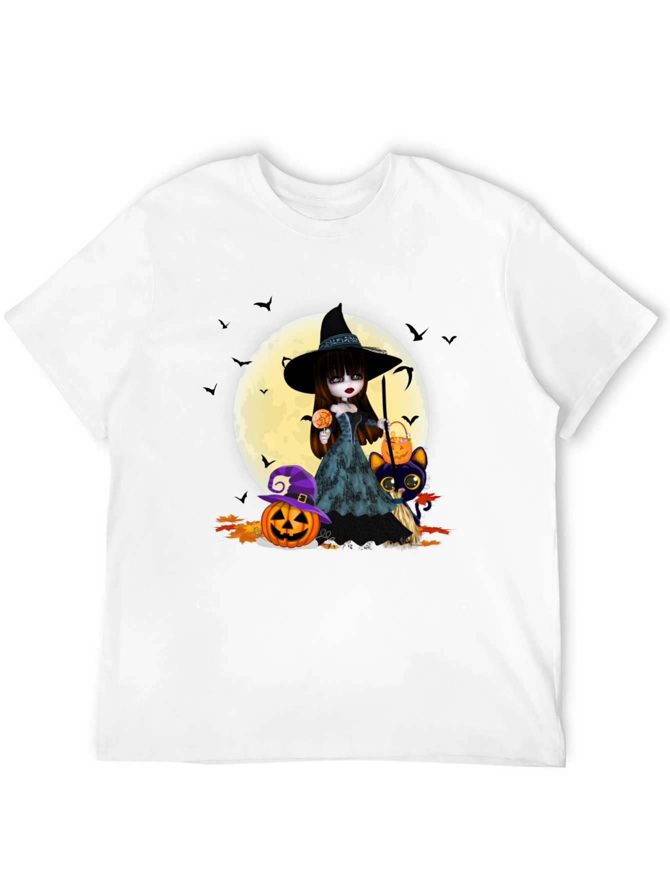 Halloween Witch & Cat T-Shirt