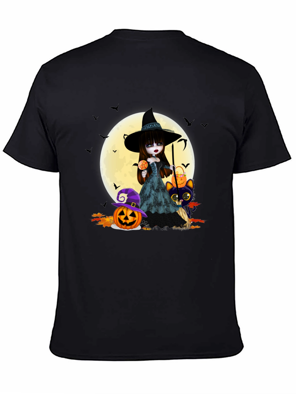 Halloween Witch & Cat T-Shirt