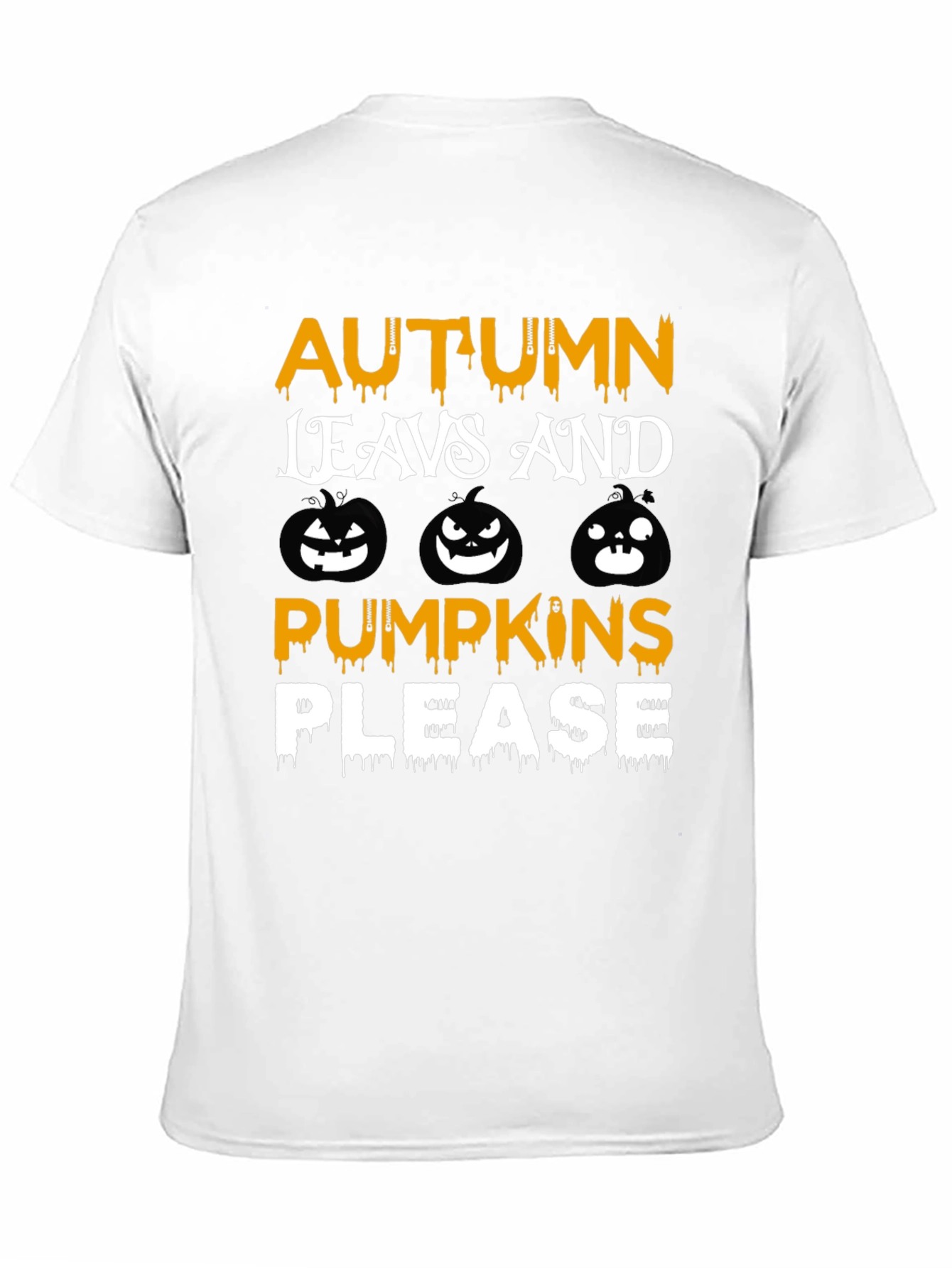 Autumn Leaves Pumpkins Please Graphic T-Shirt