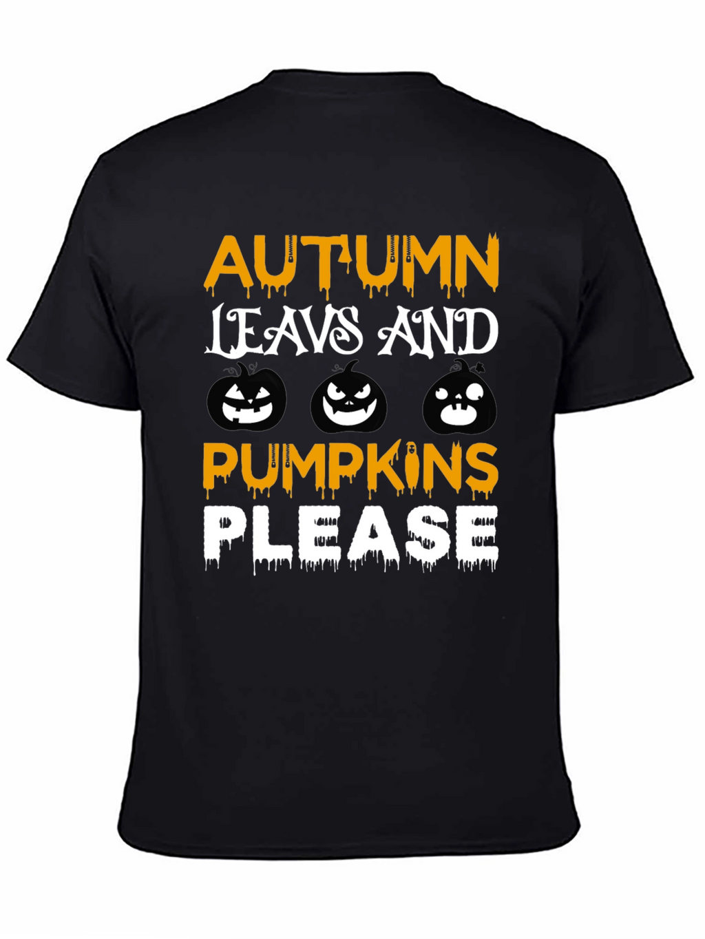 Autumn Leaves Pumpkins Please Graphic T-Shirt
