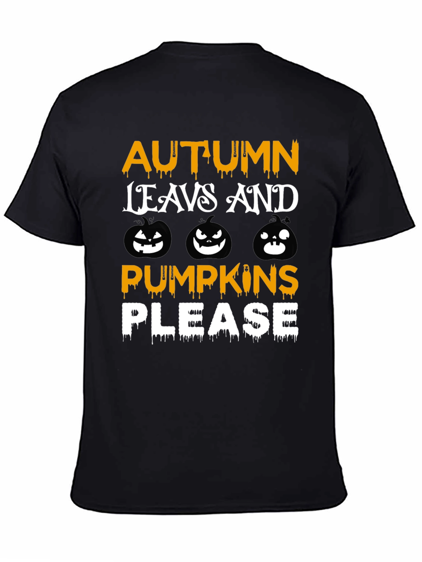 Autumn Leaves Pumpkins Please Graphic T-Shirt
