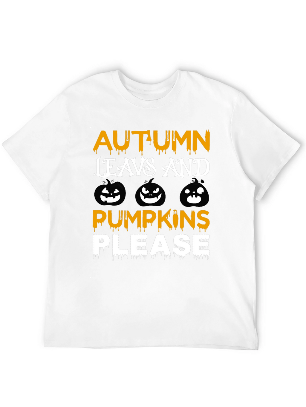 Autumn Leaves Pumpkins Please Graphic T-Shirt