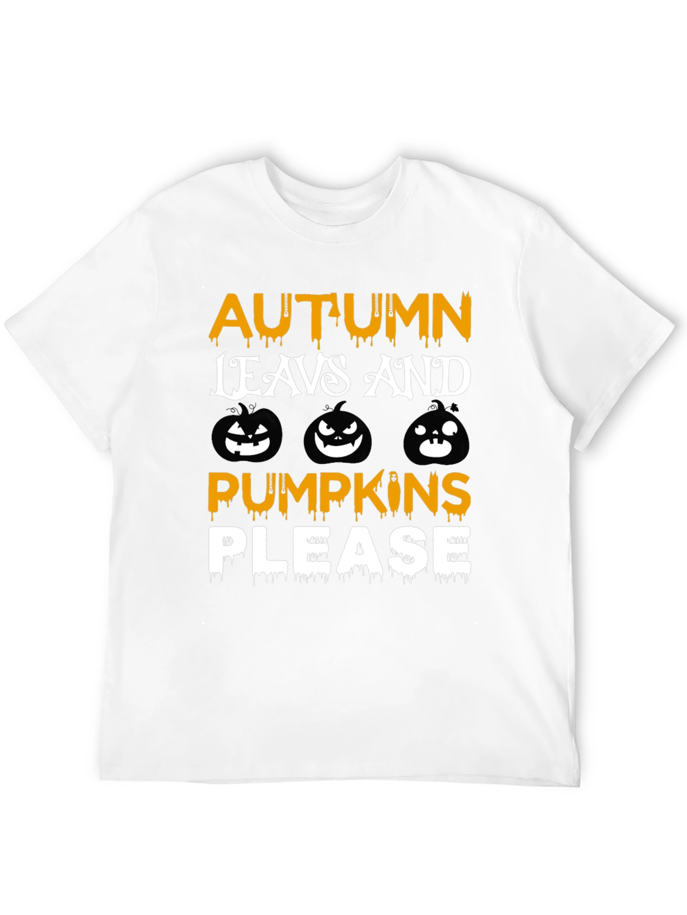 Autumn Leaves Pumpkins Please Graphic T-Shirt