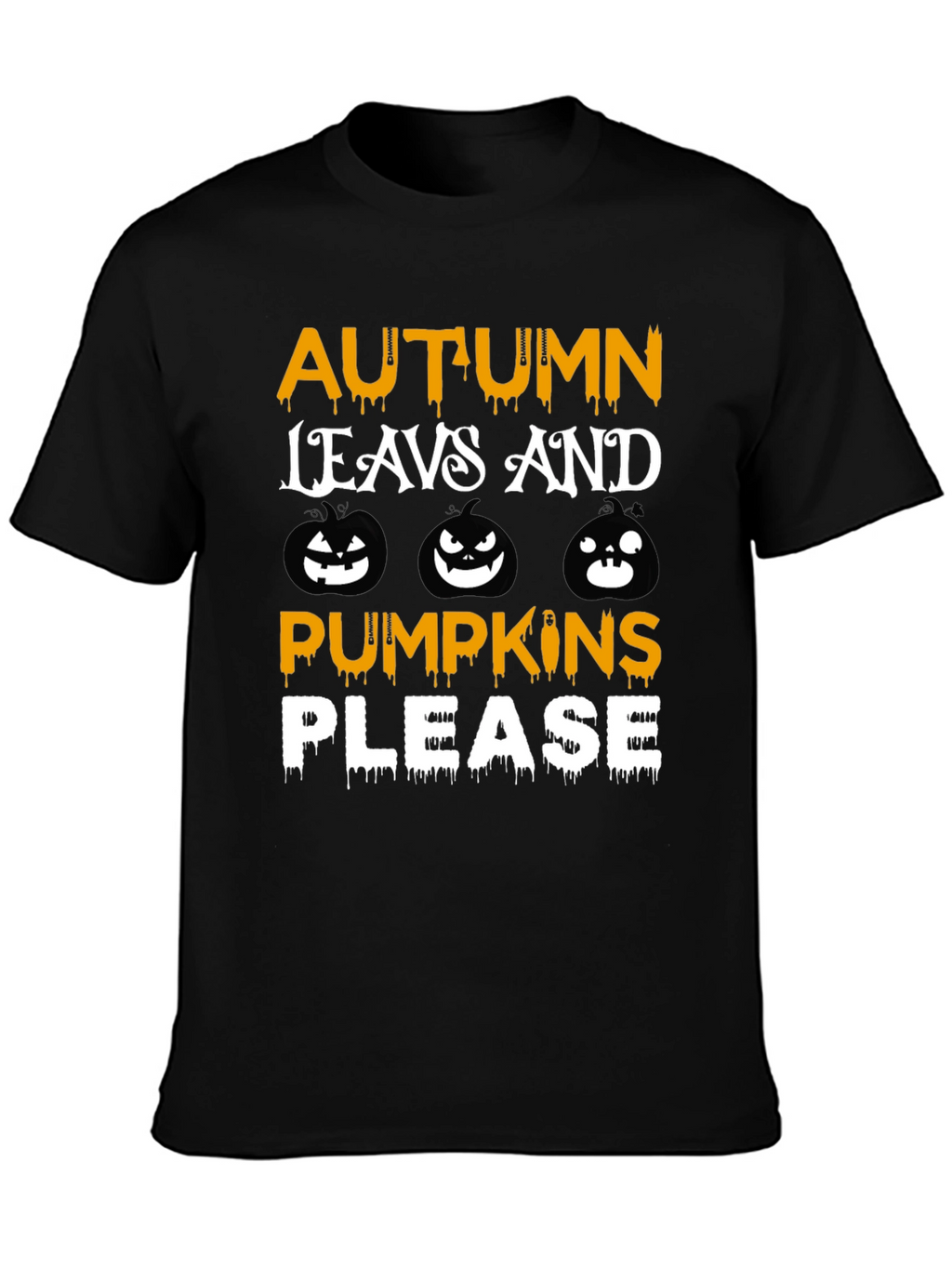 Autumn Leaves Pumpkins Please Graphic T-Shirt