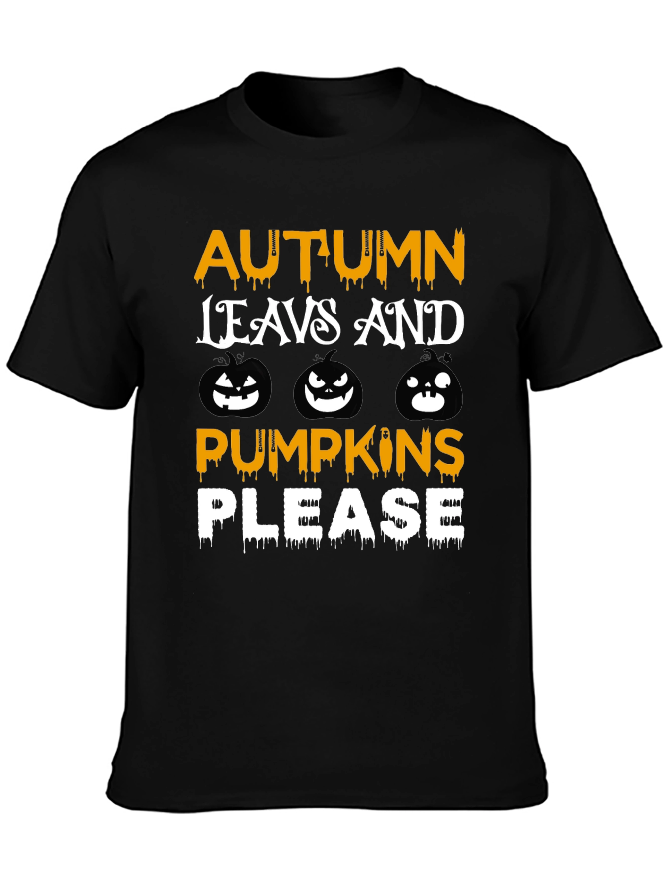 Autumn Leaves Pumpkins Please Graphic T-Shirt