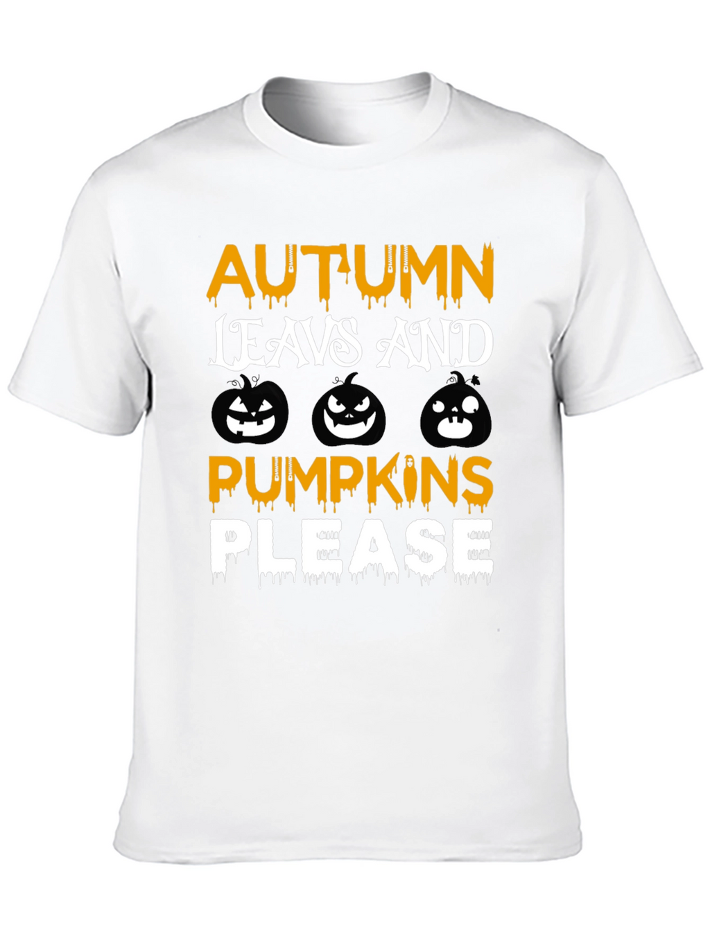 Autumn Leaves Pumpkins Please Graphic T-Shirt