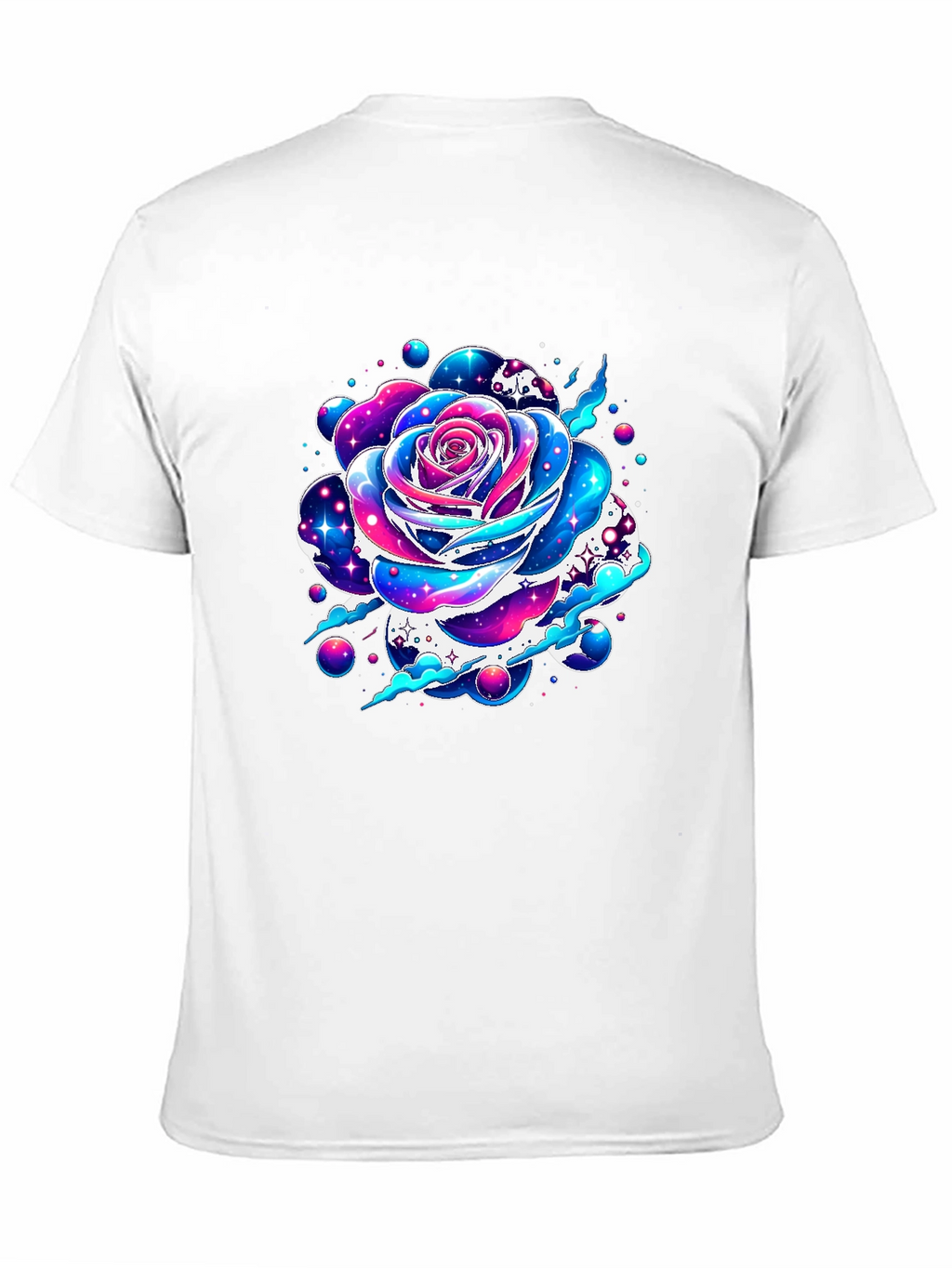 Galaxy Rose Graphic Tee - Unique Space Flower Design