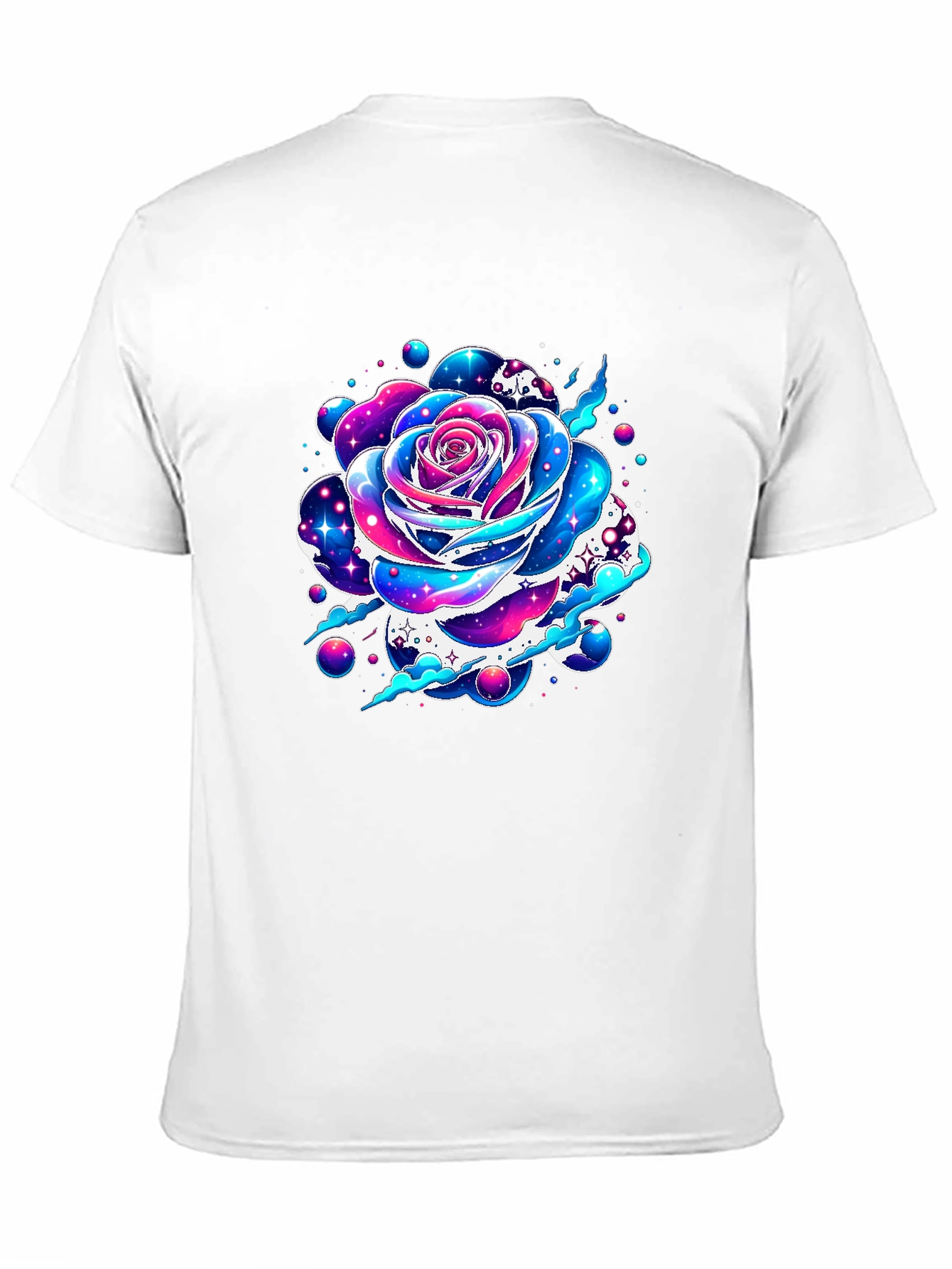 Galaxy Rose Graphic Tee - Unique Space Flower Design