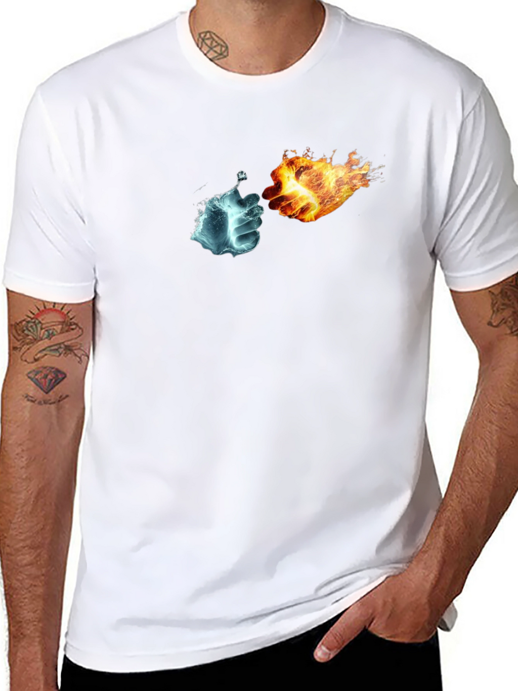Fire & Ice Fist Black T-Shirt