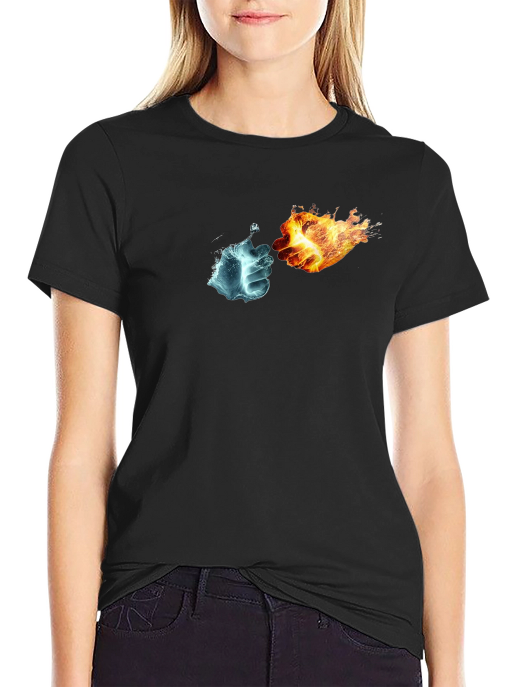 Fire & Ice Fist Black T-Shirt