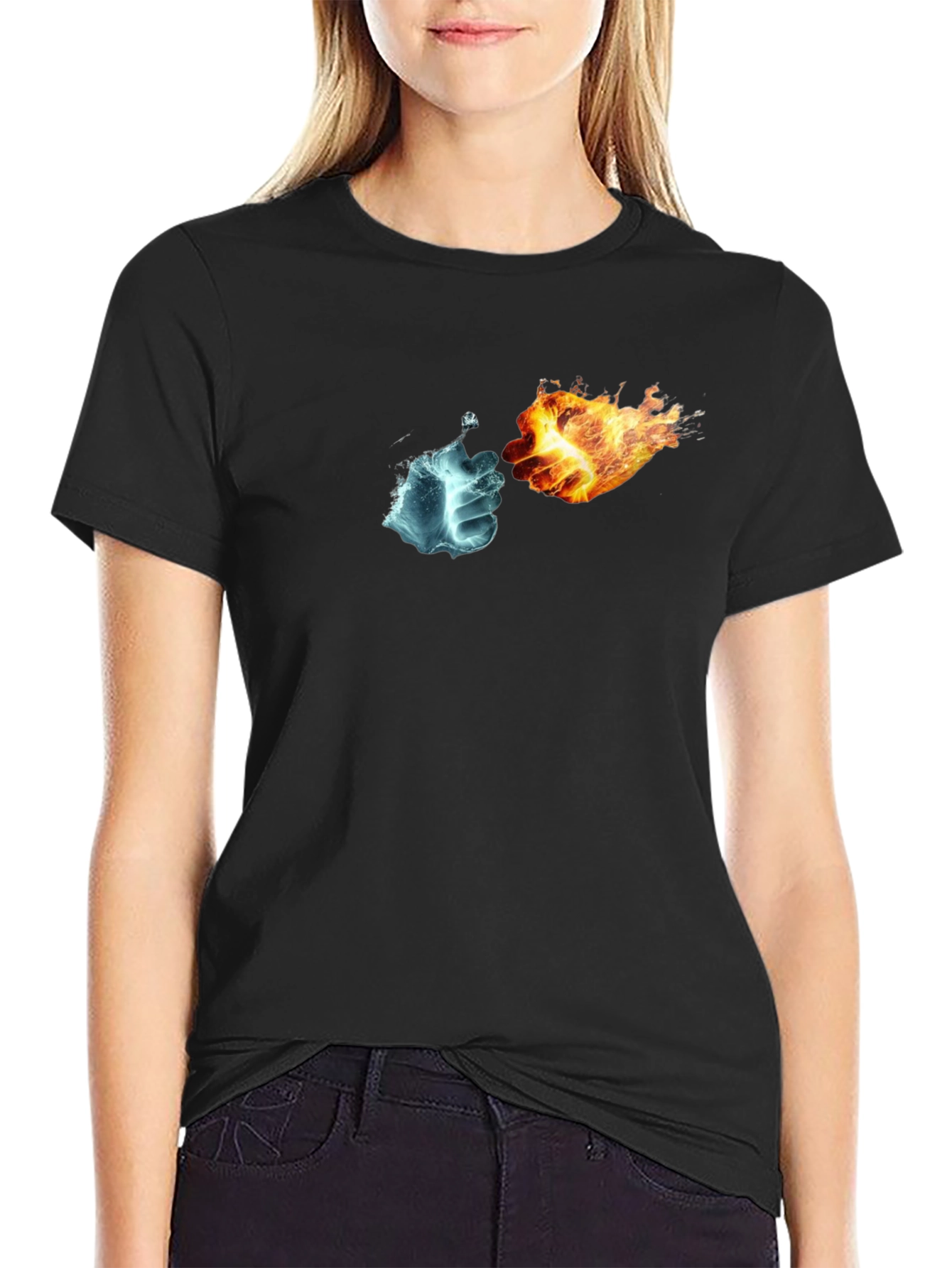 Fire & Ice Fist Black T-Shirt