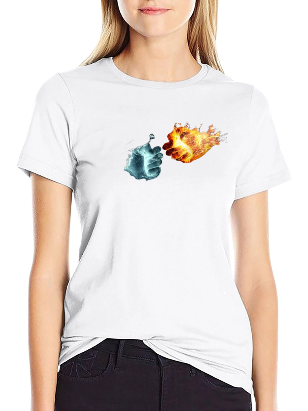 Fire & Ice Fist Black T-Shirt